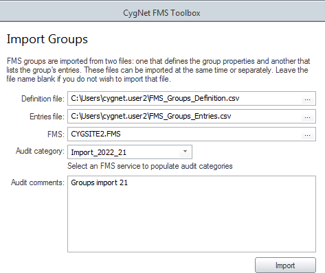 Import Groups